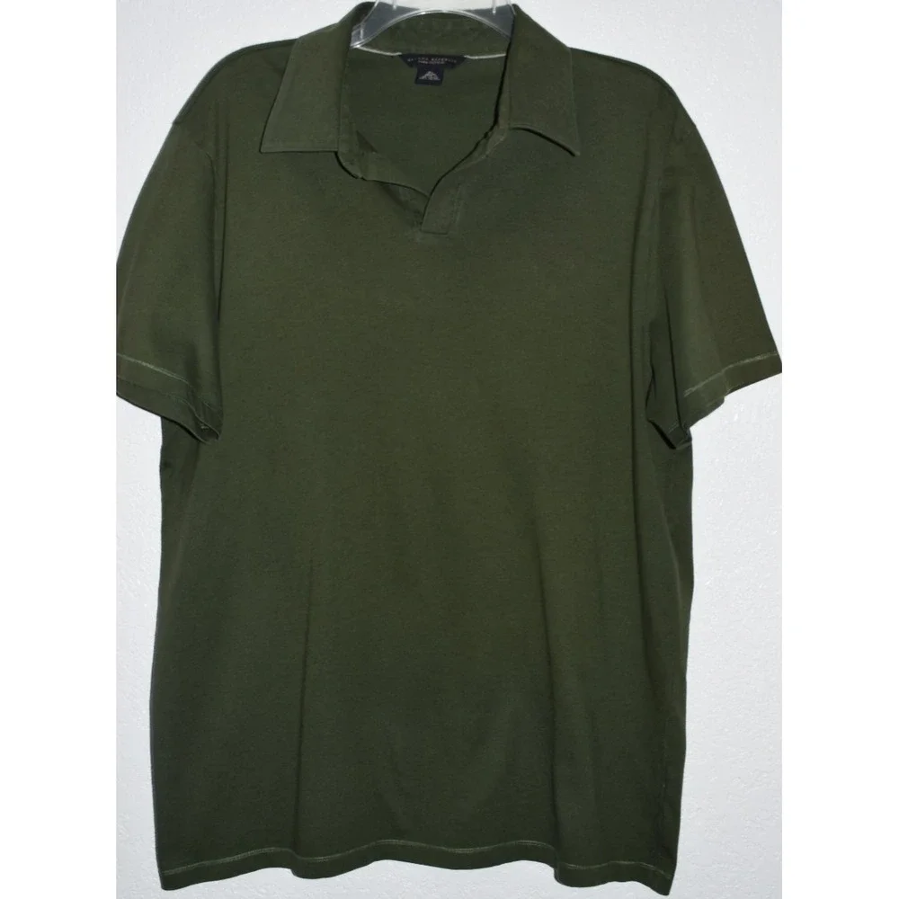 Banana Republic Mens XL Polo‎ Shirt 100% Pima Cotton Olive Green Short Sleeve